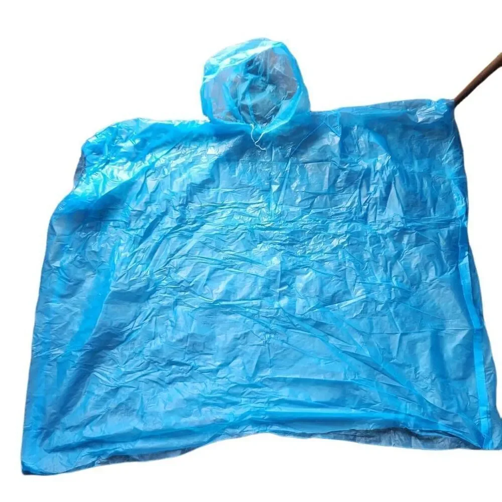 Rain poncho bundle of two pink blue pullover hooded lightweight plastic